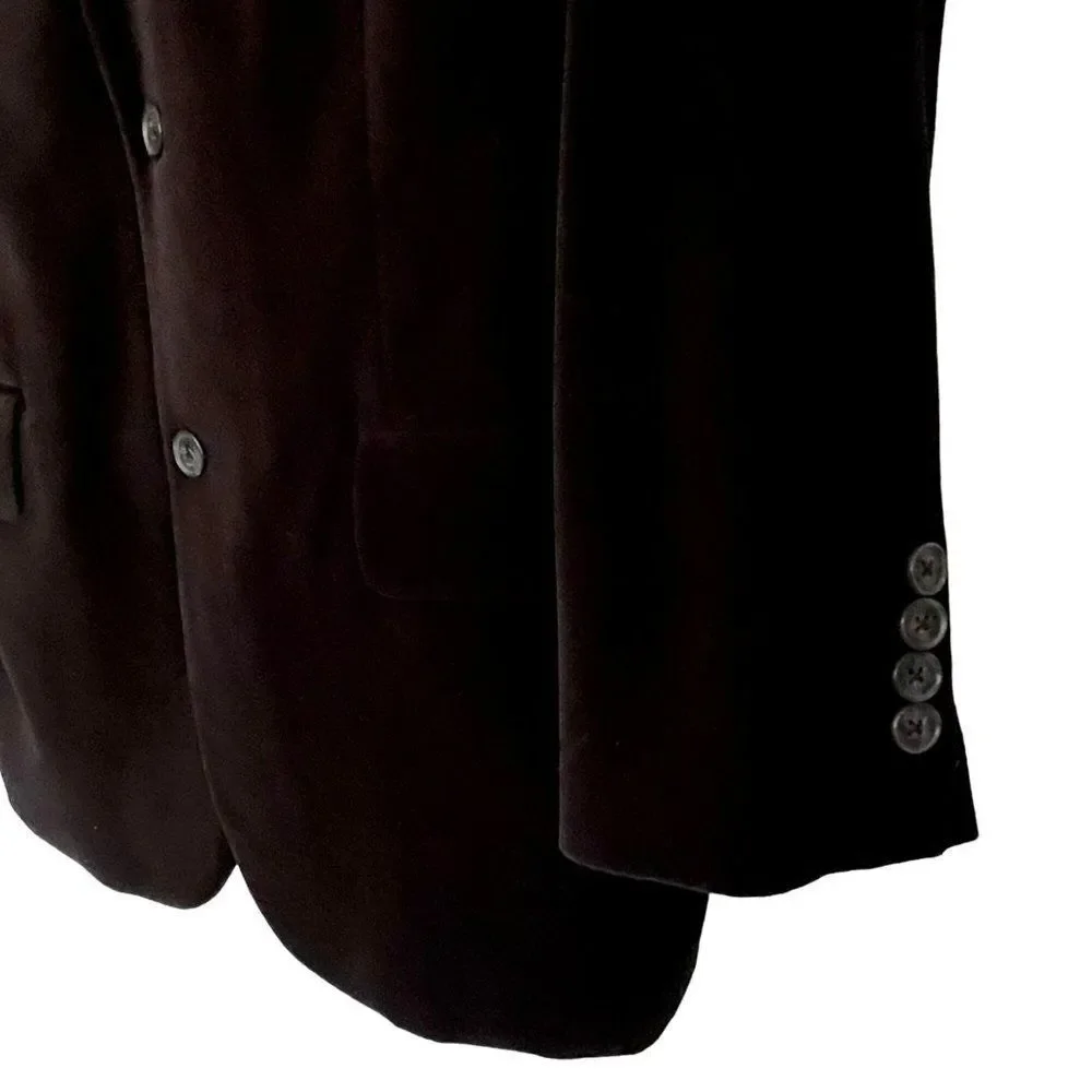 MEN’S EXPRESS BLACK VELVET 2 BUTTON BLAZER JACKET SIZE 40R